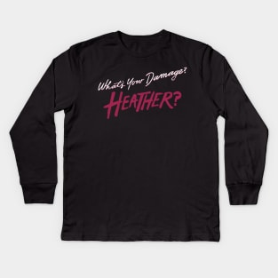 What's Your Damage? Heather? Kids Long Sleeve T-Shirt